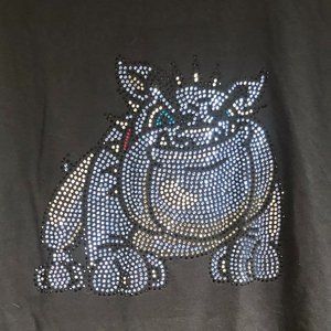 Bulldog rhinestone tee shirt